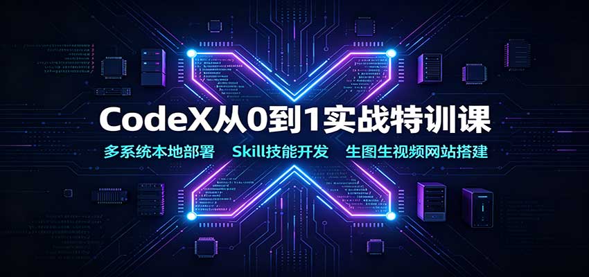 CodeX从0到1实战特训课:多系统本地部署,Skill技能开发,生图生视频网站搭建 20260828030149-6a90fa1d71057.jpg