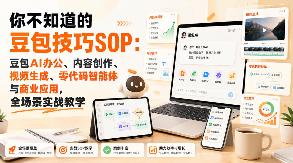 你不知道的豆包技巧SOP:豆包AI办公、内容创作、视频生成、零代码智能体与商业应用,全场景实战教学 20260829030157-6a924ba5e3ee0.jpg