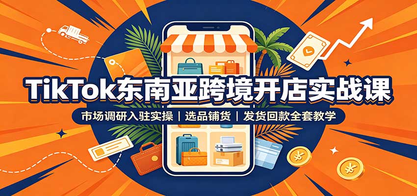 TikTok东南亚跨境开店实战课:市场调研入驻实操,选品铺货,发货回款全套教学 20260830030131-6a939d0b60e1e.jpg