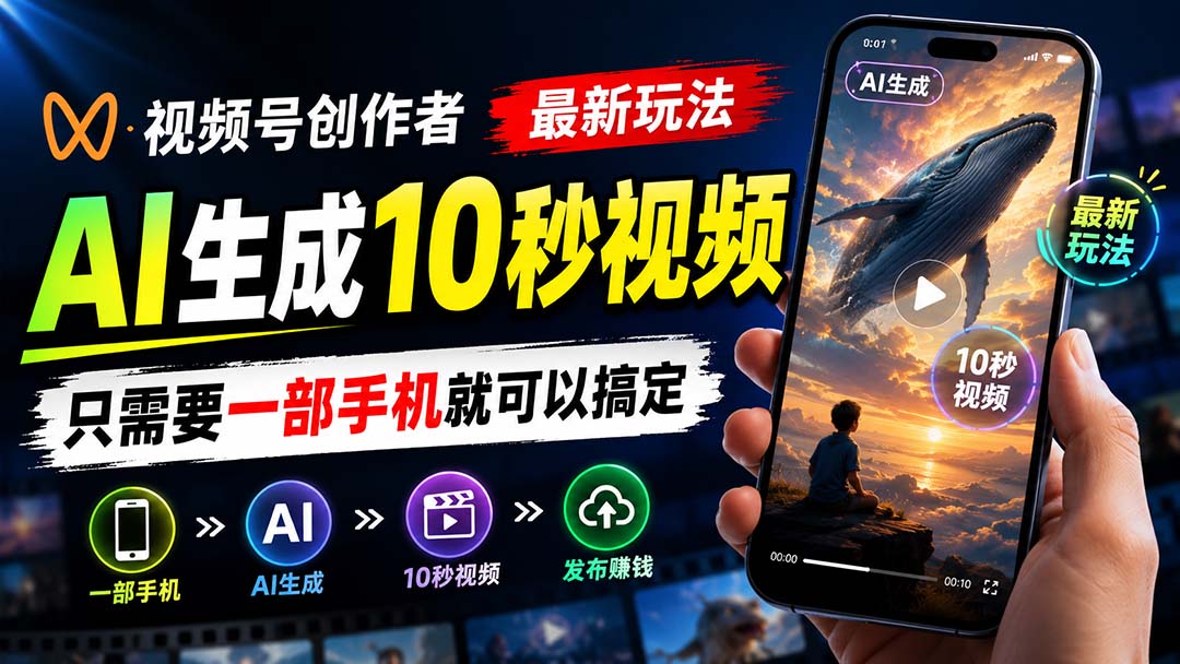 (20136期)视频号创作者最新玩法,AI生成10秒视频,只需要一部手机就可以搞定 20260830030132-6a939d0c859b1.jpg