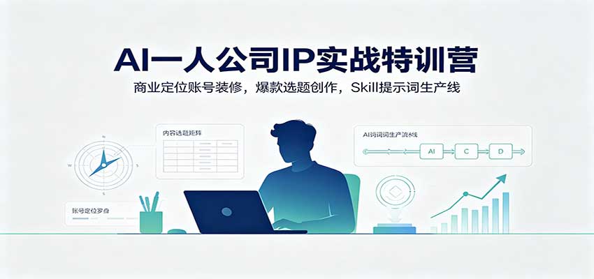 AI一人公司IP实战特训营:商业定位账号装修,爆款选题创作,Skill提示词生产线 20260901050106-6a965c1249b6d.jpg