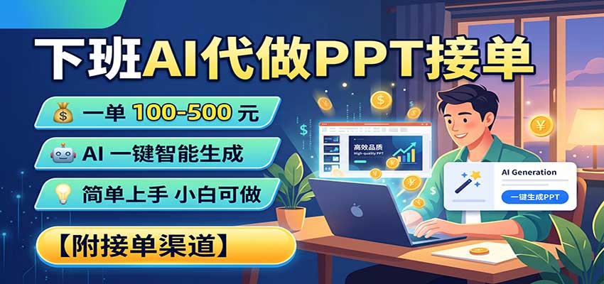 下班AI代做PPT接单,一单100-500,AI一键生成,小白也能做,附接单渠道 20260901050114-6a965c1a7ecd8.jpg