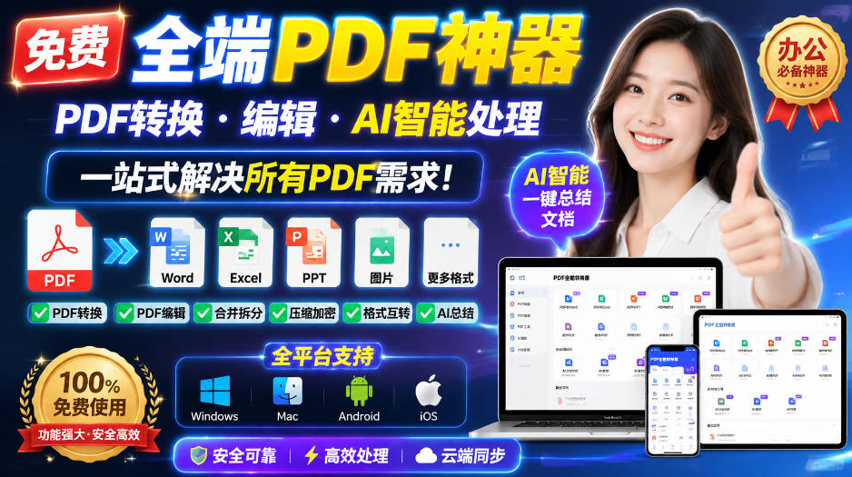 (20184期)免费全端PDF神器,PDF转换·编辑·AI智能处理,一站式解决所有PDF需求! 20260901050707-6a965d7bae9a5.jpg