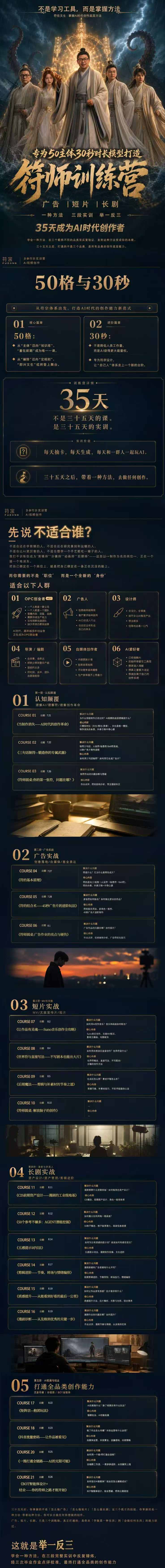 (20186期)符师训练营-35天成为AI时代创作者,广告+短片+漫剧+智能体四大实战方向,掌握从创意到上线的完整工作流 20260901050743-6a965d9f5f0e3.jpg