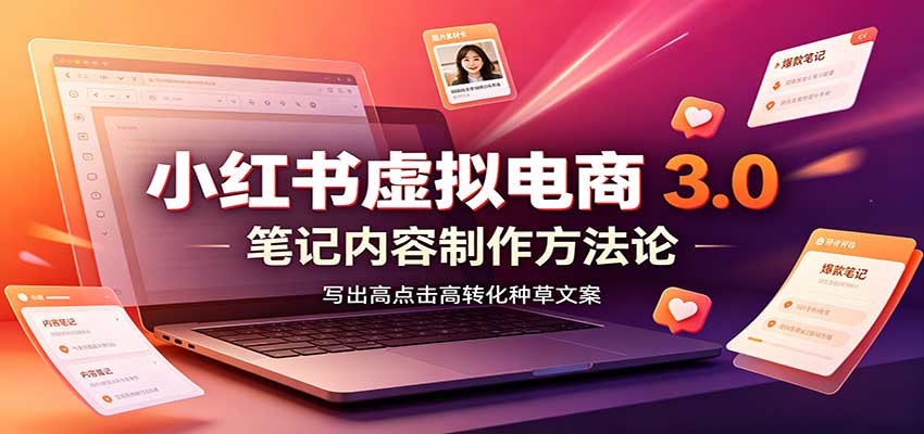 小红书虚拟电商3.0:账号搭建选品开店,笔记内容制作,矩阵投放教学 20260902010140-6a9775748c2ae.jpg