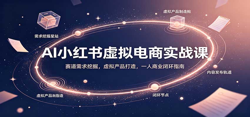 AI小红书虚拟电商实战课:赛道需求挖掘,虚拟产品打造,一人商业闭环指南 20260902010148-6a97757c5c164.jpg