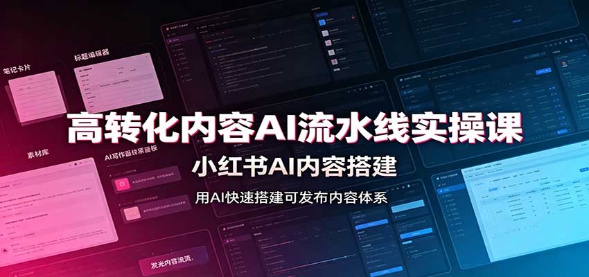 高转化内容AI流水线实操课:小红书AI内容搭建,Skill工具配置,转化内容生产 20260903010134-6a98c6ee6b563.jpg
