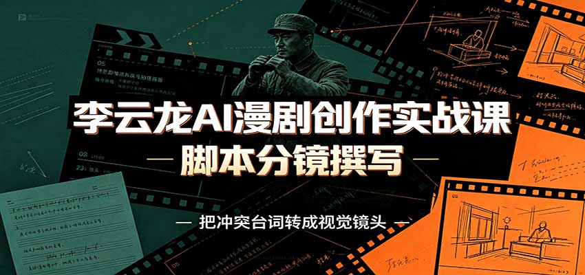 李云龙AI漫剧创作实战课:角色人设还原,脚本分镜撰写,AI漫剧成片完整制作教学 20260904010117-6a9a185d554e9.jpg