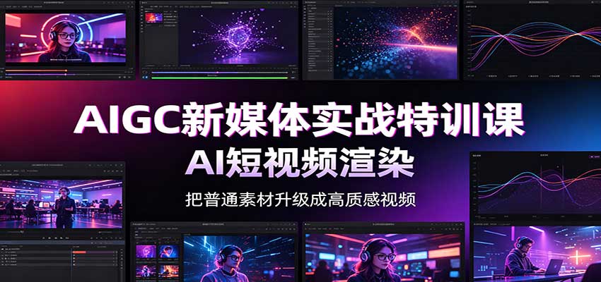 AIGC新媒体实战特训课:工具入门实操,AI短视频渲染,数字人商业视频制作 20260904010120-6a9a1860534d9.jpg