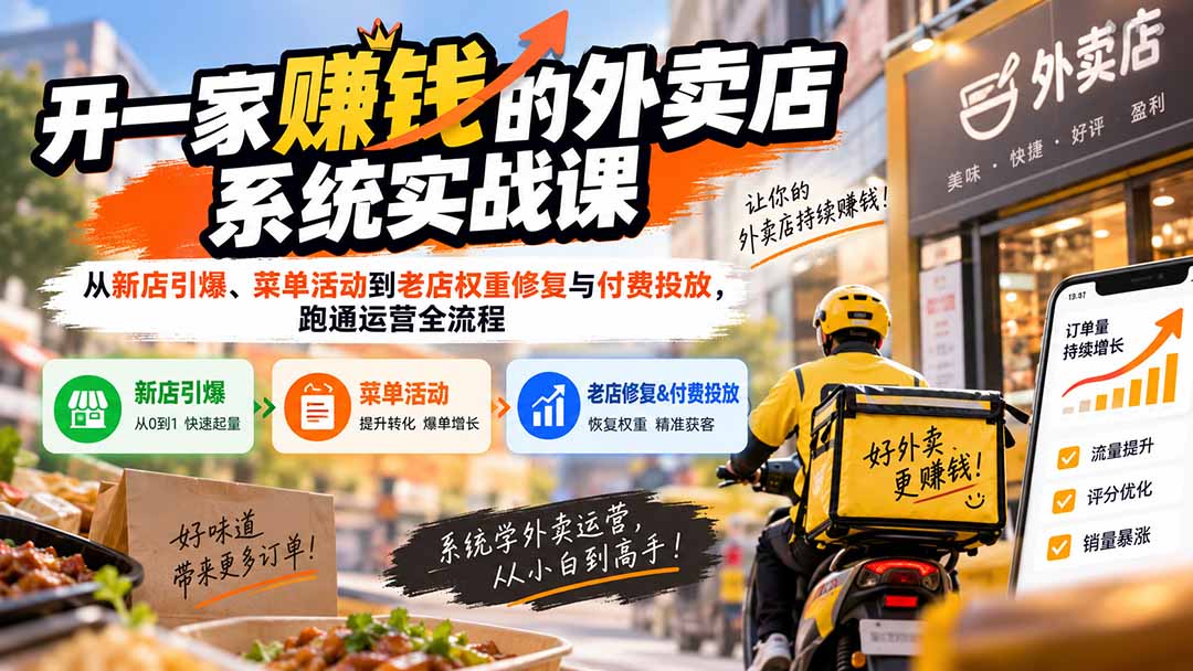 (20258期)开一家赚钱的外卖店系统实战课:从新店引爆、菜单活动到老店权重修复与付费投放,跑通运营全流程 20260905030412-6a9b86ac483ee.jpg