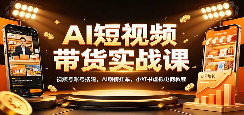 AI短视频带货实战课:视频号账号搭建,AI剧情挂车,小红书虚拟电商教程 20260906030331-6a9cd803d8c26.jpg