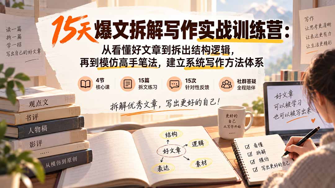 (20271期)15天爆文拆解写作实战训练营:从看懂好文章到拆出结构逻辑,再到模仿高手笔法,建立系统写作方法体系 20260906030410-6a9cd82ab7b2e.jpg
