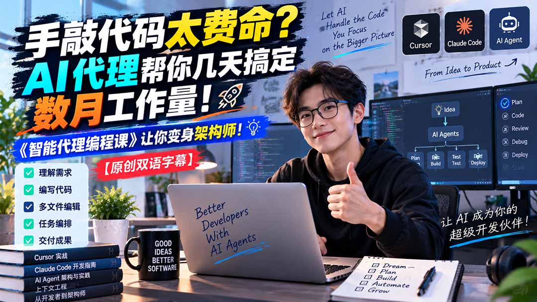 (20286期)手敲代码太费命?AI 代理帮你几天搞定数月工作量!《智能代理编程课》让你变身架构师 20260907030514-6a9e29eaa6e5b.jpg