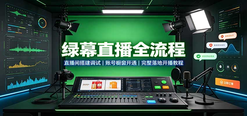 绿幕直播全流程:直播间搭建调试,账号橱窗开通,完整落地开播教程 20260908030151-6a9f7a9fa3714.jpg