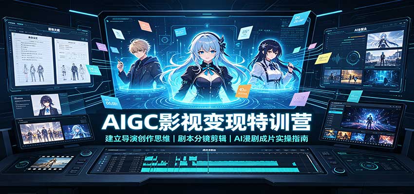 AIGC影视变现特训营:建立导演创作思维,剧本分镜剪辑,AI漫剧成片实操指南 20260908030153-6a9f7aa1845e9.jpg