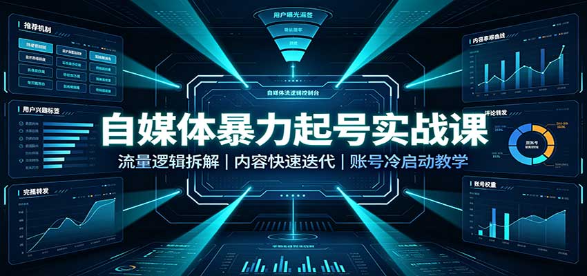 自媒体暴力起号实战课:流量逻辑拆解,内容快速迭代,账号冷启动教学 20260909030113-6aa0cbf935077.jpg