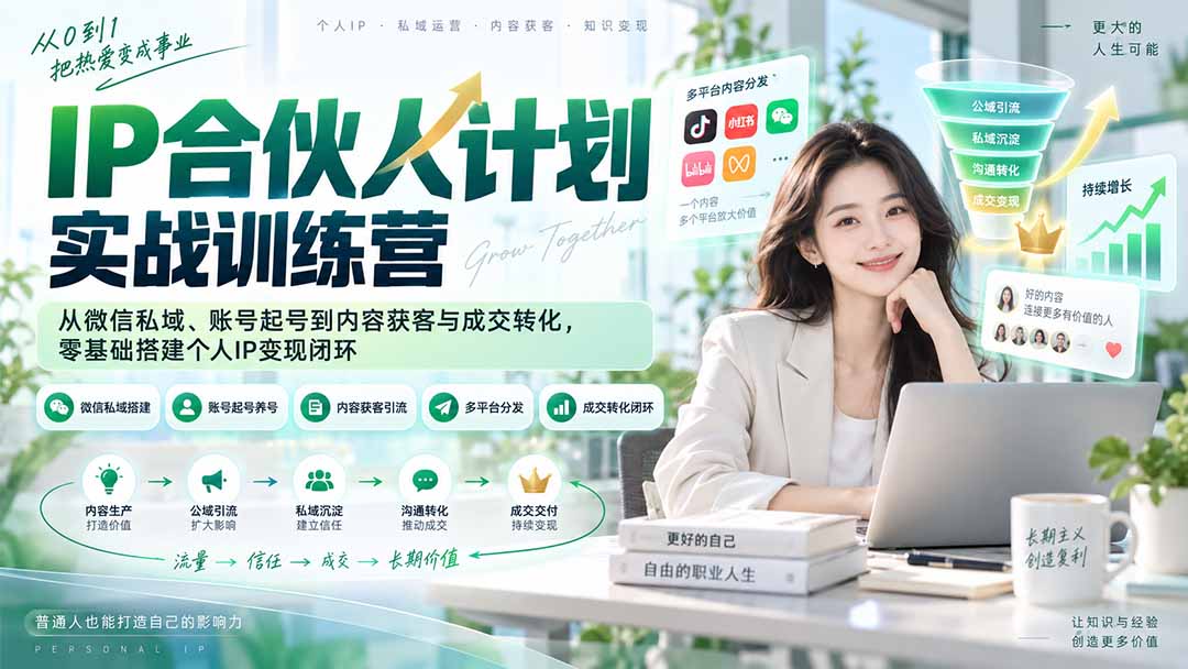 (20321期)IP合伙人计划实战训练营-更新:从微信私域、账号起号到内容获客与成交转化,零基础搭建个人IP变现闭环 20260909030355-6aa0cc9bea390.jpg