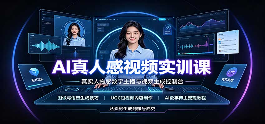 AI真人感视频实训课:图像语音生成,UGC内容制作,AI数字博主变现教程 20260910070233-6aa256098ab44.jpg