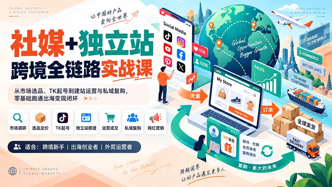 (20361期)社媒+独立站跨境全链路实战课:从市场选品、TK起号到建站运营与私域复购,零基础跑通出海变现闭环 20260910070721-6aa2572988160.jpg