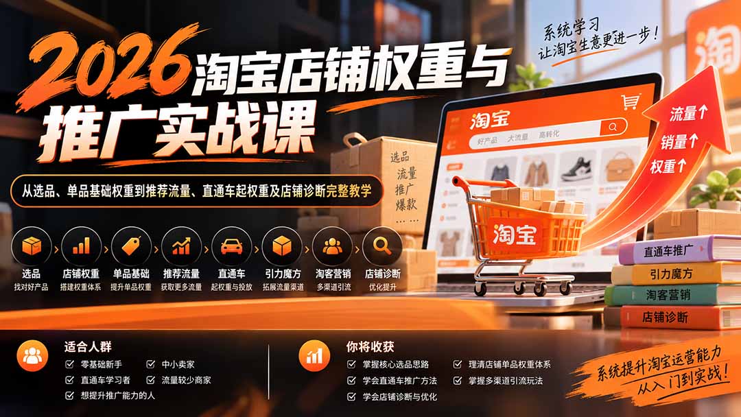 (20411期)2026淘宝店铺权重与推广实战课:从选品、单品基础权重到推荐流量、直通车起权重及店铺诊断完整教学 20260912090102-6aa514cecf7bf.jpg