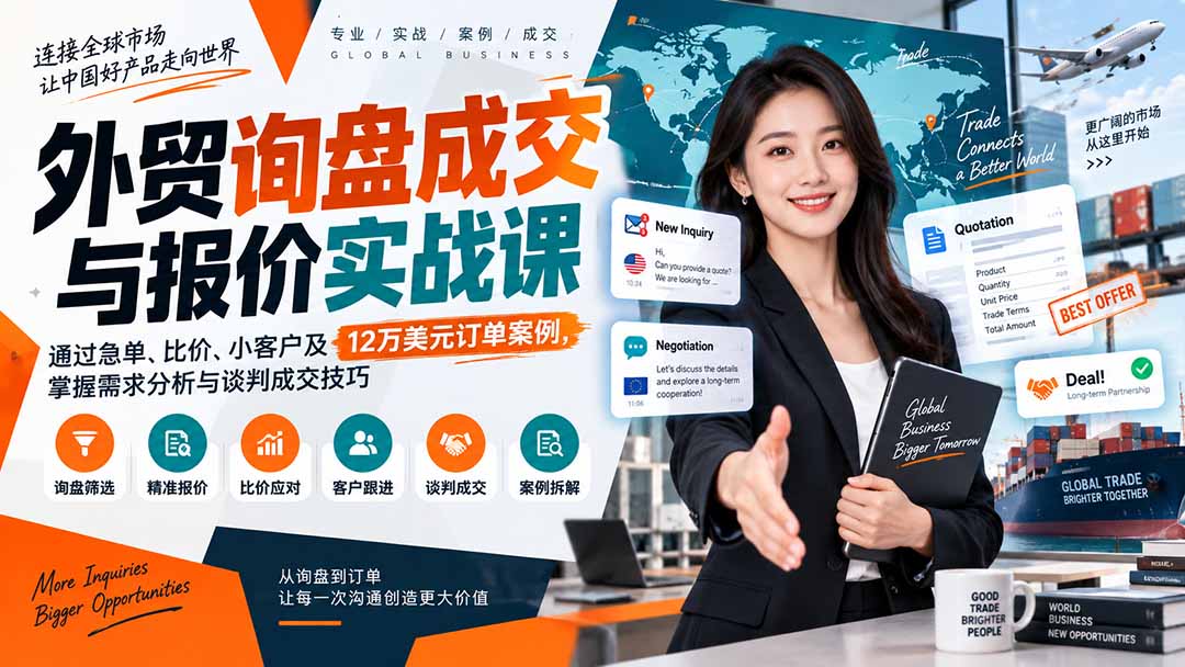 (20424期)外贸询盘成交与报价实战课:通过急单、比价、小客户及12万美元订单案例,掌握需求分析与谈判成交技巧 20260913050103-6aa62e0f39971.jpg