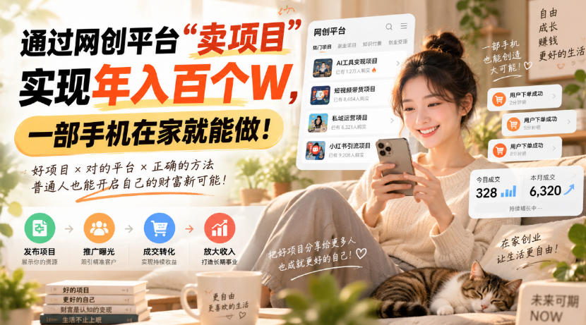 靠卖网创项目变现,一年拿下百万收益!一台手机就能操作! 20260913070107-6aa64a331e0af.jpg