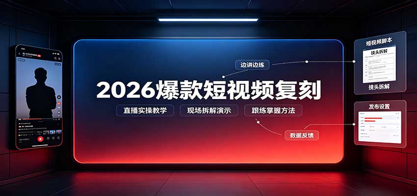 2026爆款短视频复刻:直播实操教学,配套文字文档掌握全流程 20260913090032-6aa66630c9dea.jpg