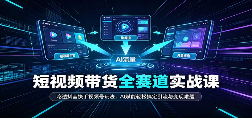 短视频带货全赛道:吃透抖音快手视频号玩法,AI赋能轻松搞定引流与变现难题 20260915170237-6aa97a2d1929a.jpg