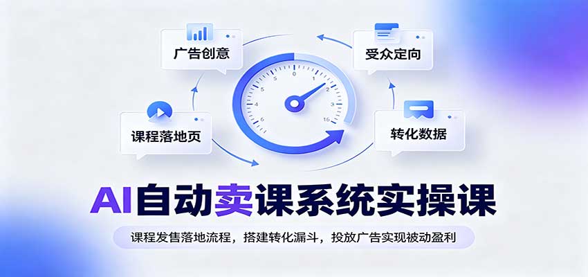 AI自动卖课系统实操课:课程发售落地流程,搭建转化漏斗,投放广告实现被动盈利 20260915170240-6aa97a3013a07.jpg