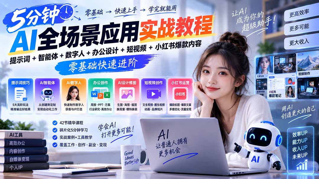 (20493期)AI全场景应用实战教程|提示词+智能体+数字人+办公设计+短视频+小红书爆款内容,零基础快速进阶 20260916050226-6aaa22e2a6207.jpg