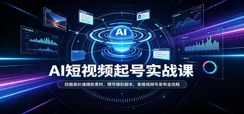 短视频AI起号实战课:挖掘高价值爆款素材,撰写爆款脚本,掌握视频号发布全流程 20260916070039-6aaa3e973933a.jpg