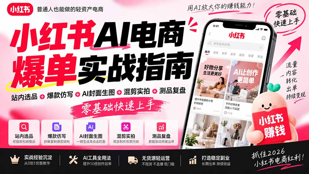 (20516期)2026小红书AI电商爆单实战指南:站内选品+爆款仿写+AI封面生图+混剪实拍+测品复盘,零基础快速上手 20260917050115-6aab741bd38a0.jpg