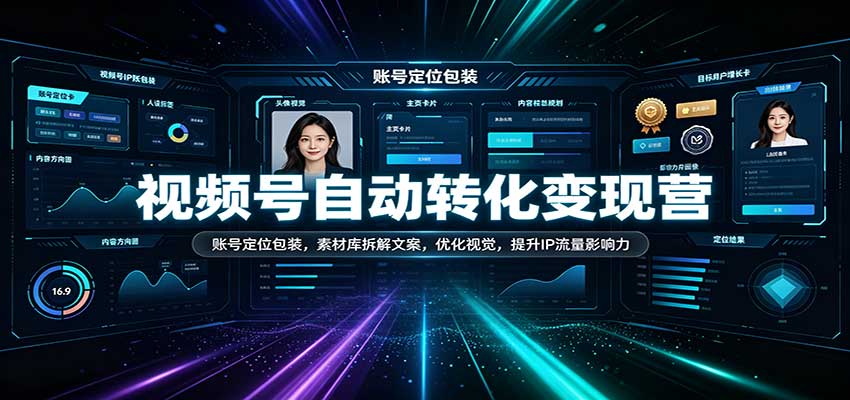 视频号自动转化变现营:账号定位包装,素材库拆解文案,优化视觉,提升IP流量影响力 20260918050044-6aacc57c2b1ca.jpg