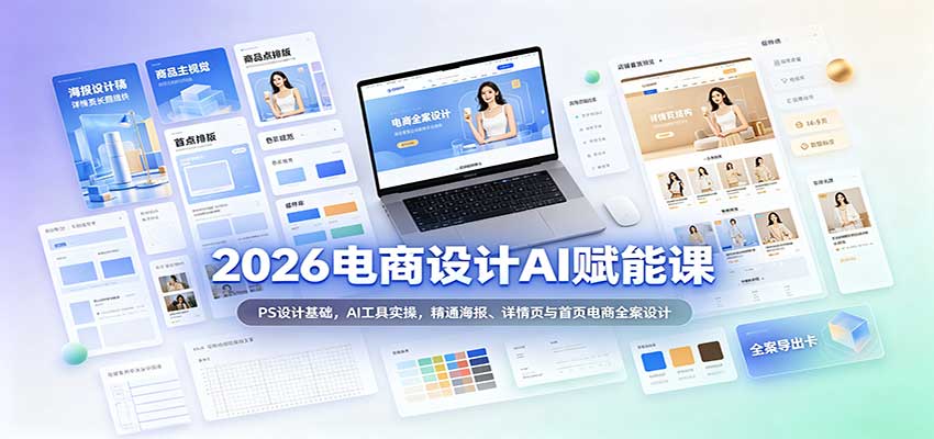 2026电商设计AI赋能课:PS设计基础,AI工具实操,精通海报、详情页与首页电商全案设计 20260918070055-6aace1a7ba606.jpg