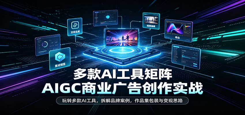 AIGC商业广告创作实战:玩转多款AI工具,拆解品牌案例,作品集包装与变现思路 20260918090025-6aacfda96c05e.jpg