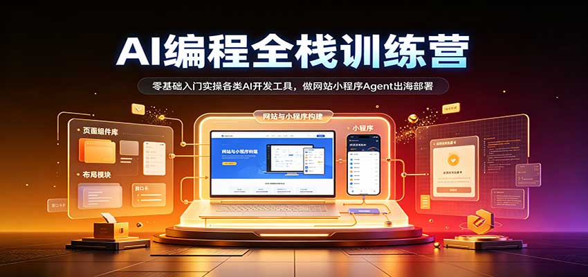 AI编程全栈训练营::零基础入门实操各类AI开发工具,做网站小程序Agent出海部署 20260919050107-6aae171375c59.jpg