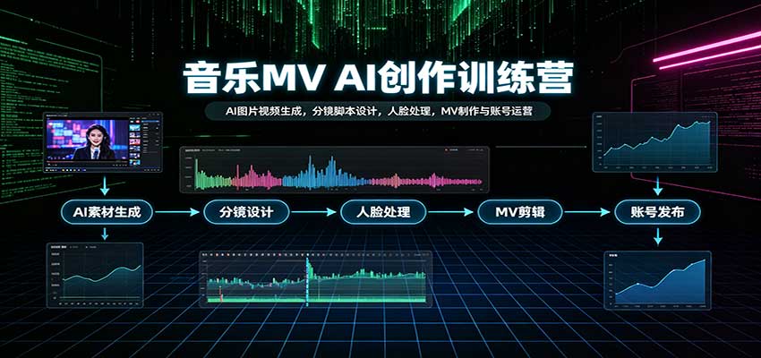 音乐MV AI创作训练营:AI图片视频生成,分镜脚本设计,人脸处理,MV制作与账号运营 20260919050114-6aae171a2a366.jpg