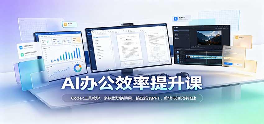 AI办公效率提升课:Codex工具教学,多模型切换调用,搞定报表PPT、剪辑与知识库搭建 20260919050117-6aae171d930e8.jpg