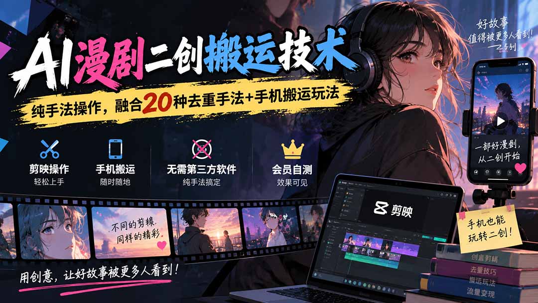 (20551期)AI漫剧二创搬运技术,纯手法操作,融合20种去重手法++手机搬运玩法 20260919130113-6aae87994e173.jpg