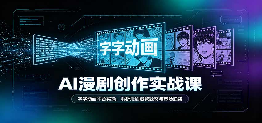 AI漫剧创作实战课:字字动画平台实操,解析漫剧爆款题材与市场趋势 20260919190041-6aaedbd9043e1.jpg