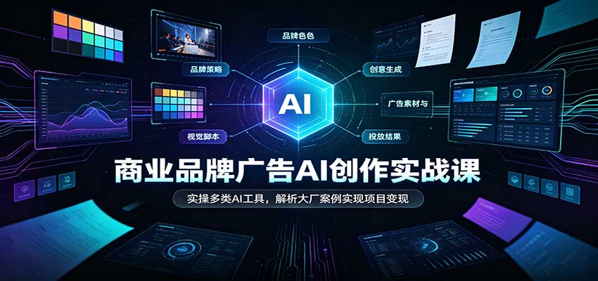 商业品牌广告AI创作实战课:实操多类AI工具,解析大厂案例实现项目变现 20260920070034-6aaf849289abd.jpg