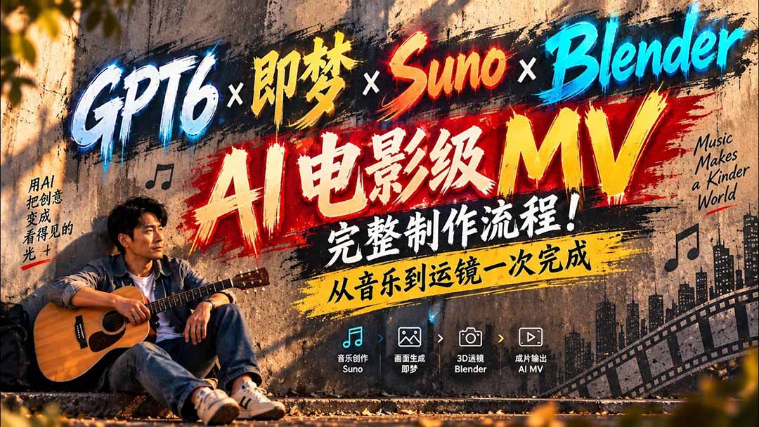 (20587期)GPT6×即梦×Suno×Blender|AI电影级MV完整制作流程!从音乐到运镜一次完成 (无水印) 20260922050112-6ab20b98576e0.jpg