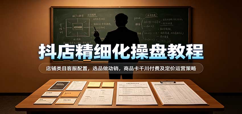 抖店精细化操盘教程:店铺类目客服配置,选品做动销,商品卡千川付费及定价运营策略 20260922070049-6ab227a1aae45.jpg