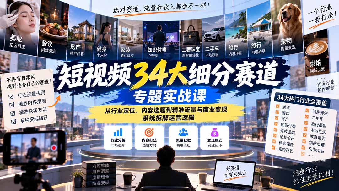 (20600期)短视频34大细分赛道专题实战课:从行业定位、内容选题到精准流量与商业变现,系统拆解运营逻辑 20260923030138-6ab341123e5be.jpg