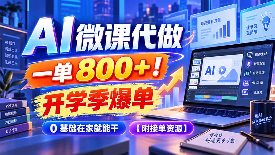 (20605期)AI 微课代做,一单 800+!开学季爆单,0 基础在家就能干【附接单资源】 20260923050152-6ab35d4078f0d.jpg