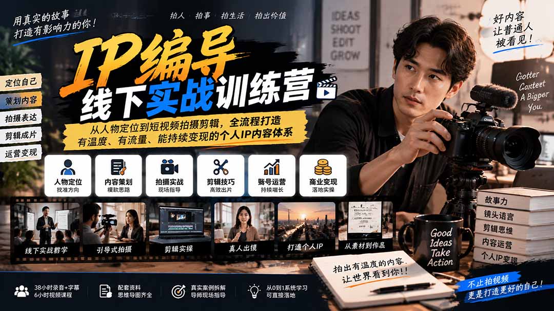 (20610期)IP编导线下实战训练营-更新:从人物定位到短视频拍摄剪辑,全流程打造有温度、有流量、能持续变现的个人IP内容体系 20260923050221-6ab35d5d6dda8.jpg