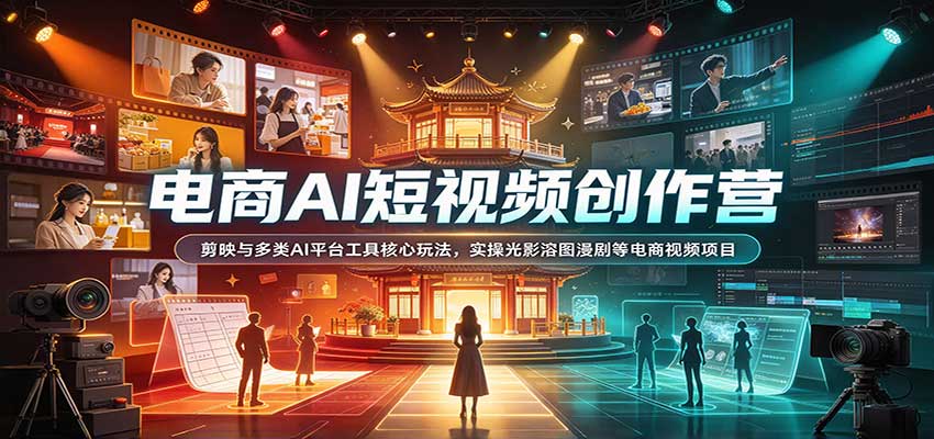 电商AI短视频创作营:剪映与多类AI平台工具核心玩法,实操光影溶图漫剧等电商视频项目 20260924070053-6ab4caa5dc3b9.jpg
