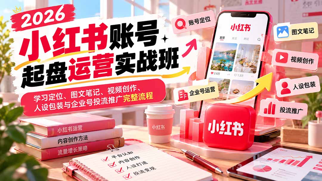 (20646期)2026小红书账号起盘运营实战班:学习定位、图文笔记、视频创作、人设包装与企业号投流推广完整流程 20260925030108-6ab5e3f45f5d3.jpg