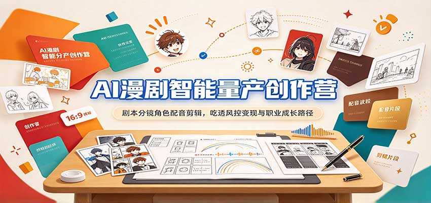 AI漫剧智能量产创作营:剧本分镜角色配音剪辑,吃透风控变现与职业成长路径 20260925190031-6ab6c4cf842fd.jpg