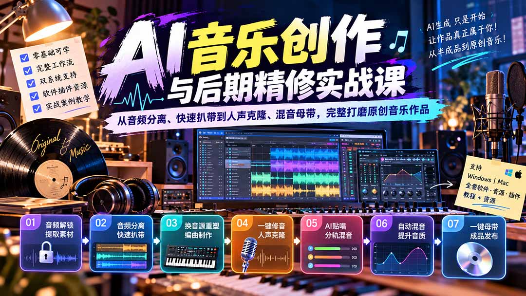 (20652期)AI音乐创作与后期精修实战课:从音频分离、快速扒带到人声克隆、混音母带,完整打磨原创音乐作品 20260926030047-6ab7355f9ff5c.jpg